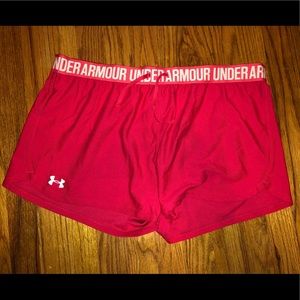 Under Armour Red/Salmon Running Shorts Size XL